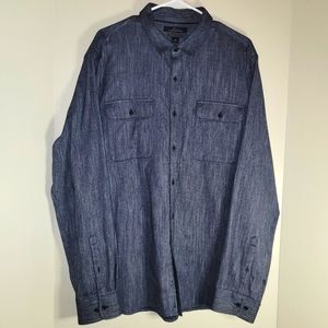 Men's Marc Anthony Slim Fit XL Long Sleeve Button Up Shirt blueish/grey